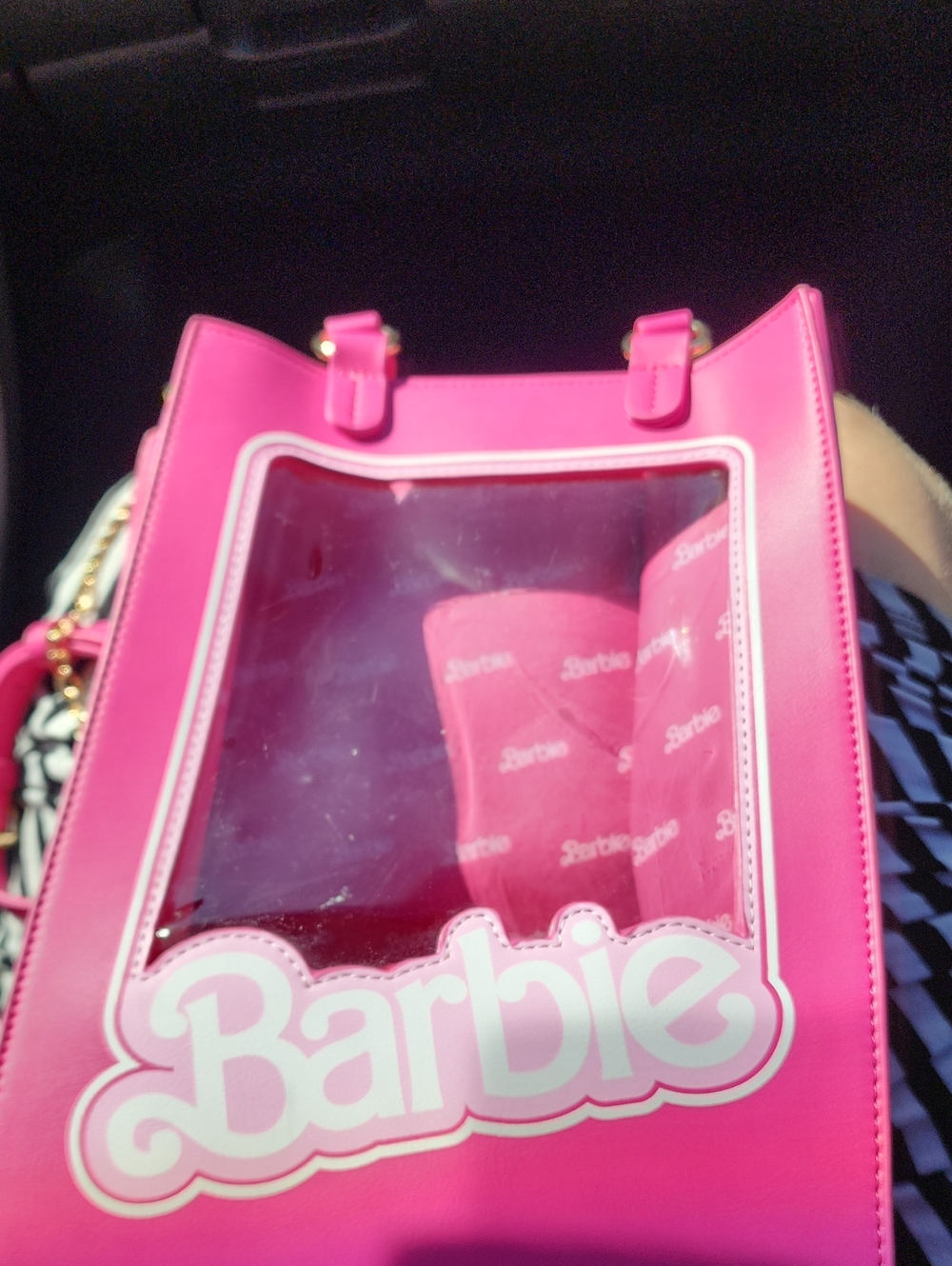 Barbie Hot Pink Clear-Window Crossbody Bag